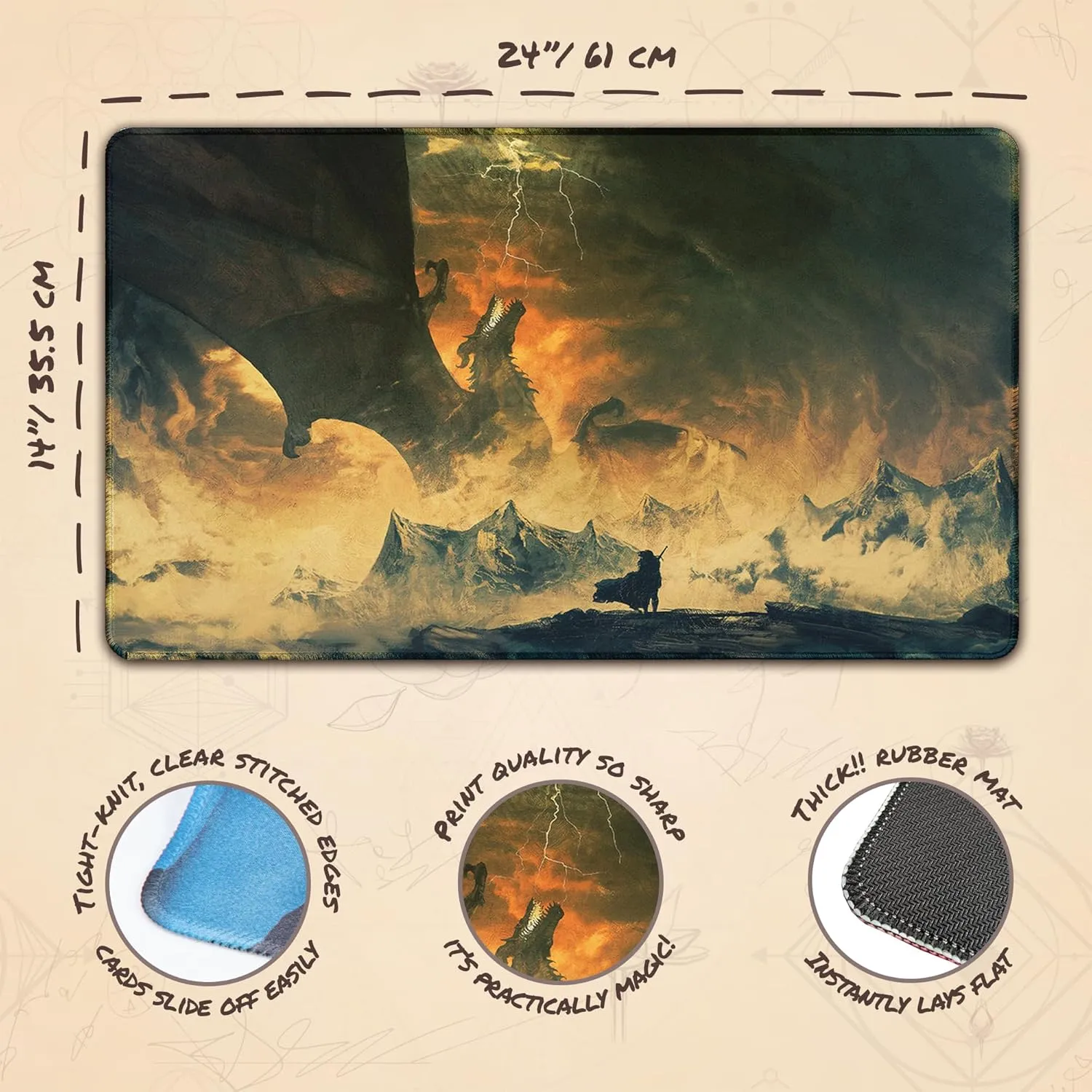 heater impressive storm flora queen 3 (Stitched) - MTG Playmat$ GoT Game of Thrones - Dragon Playmat - Compatible with Magic The Gathering Playmat - Play MTG$ YuGiOh$ TCG - Play Mat Art Designs & Accessories Dragon Token 