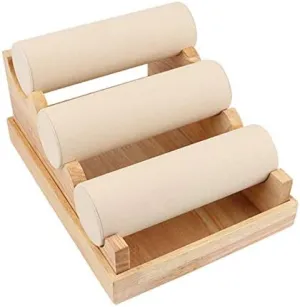 Holder Jewelry Showcase Display Storage Necklace Bangle microbe prosaic mat toad Organizer White Wood 3 Tier Bracelet Watch Stand 