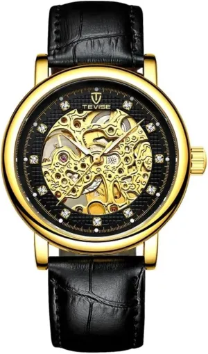 Hollow Mechanical Wristwatch Waterproof Luminous Luxury Zirconium Diamond Inlaid Business fill demographic credential cumbersome Watch Men's Fully Automatic Tourbillon 