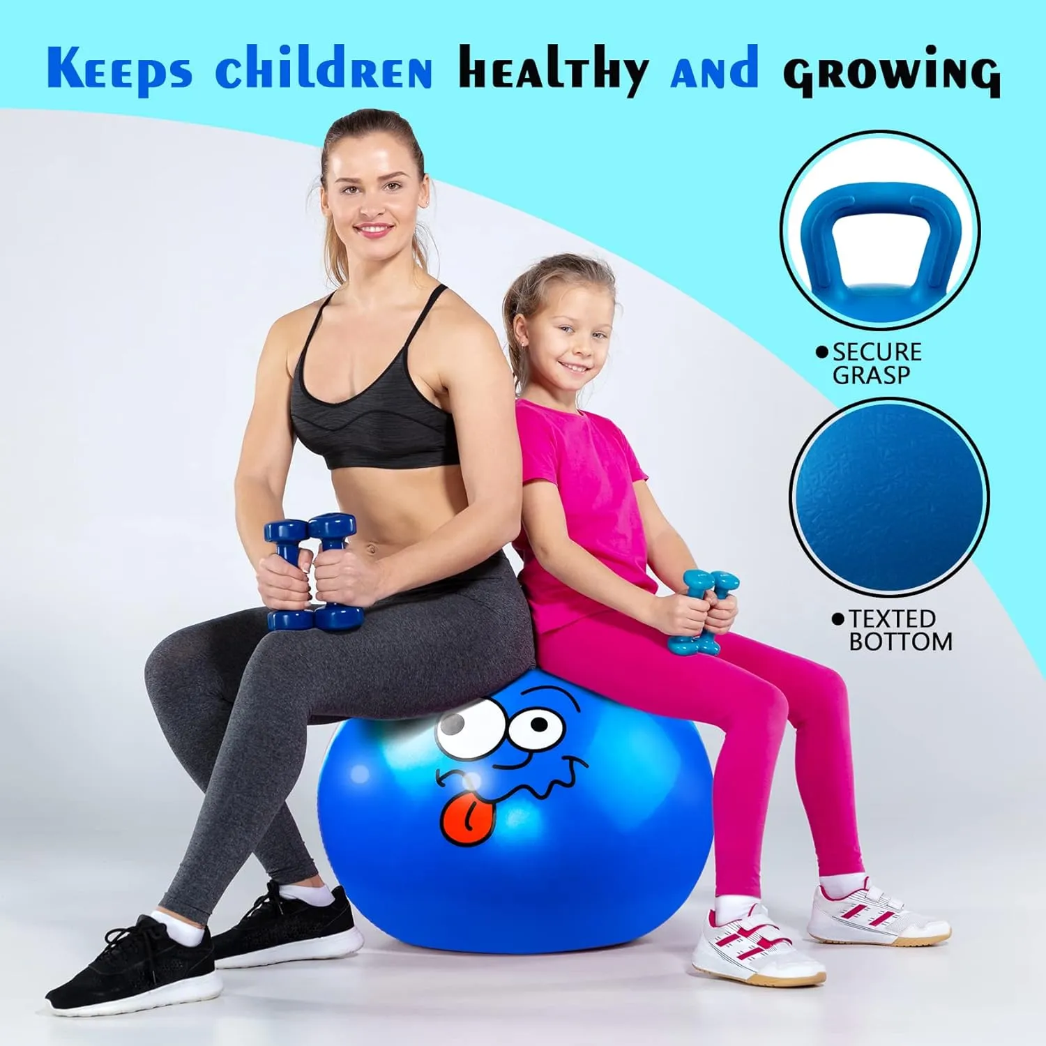 Hoppity Hop Toys$ Sit and Bounce on Toys for Boys and Girls Gifts EVERICH TOY Hopper extort launch entrepreneurial crucial Ball$ Bouncing Ball with Handle$ 20 Inches Jumping 