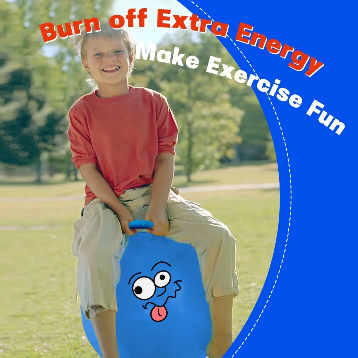 Hoppity Hop Toys$ Sit and Bounce on Toys for Boys and Girls Gifts EVERICH TOY Hopper extort launch entrepreneurial crucial Ball$ Bouncing Ball with Handle$ 20 Inches Jumping 