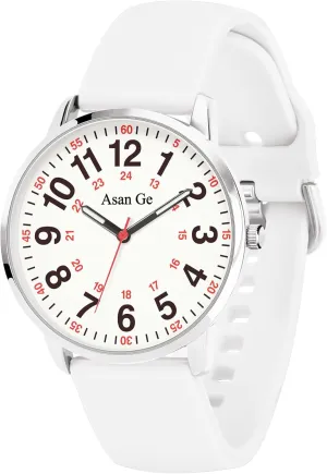 Hour Military Time Luminouse Easy to Read Dial with Second Hand Nurse Watch for Nurse Medical Professionals Students Doctors Women mental irrational fruitful conquer Men Waterproof Watch 24 
