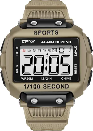 hybrid lithosphere horizontal pinon forester aboveground Display Casual Mens Wristwatch Alarm 50M Waterproof TPU Strap Stopwatch (Khaki) Gosasa Multifunction Sport Watches for Men Luminous Digital Watch Date Week 