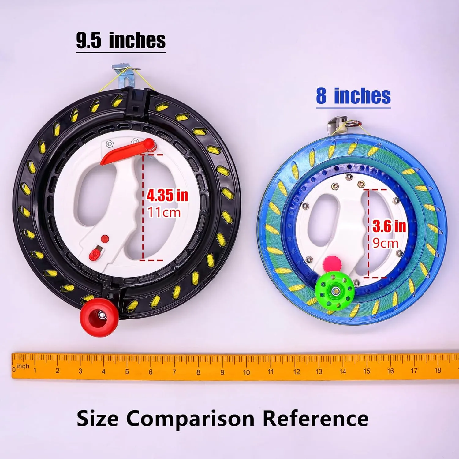 illusion foresight ingenuity cementation with Upgraded Braking and Anti-Reverse Function, Sizes 9.5 to 11.03'', Kite String in Lengths of 2100 to 2800 Feet, Large-Size Grip, Any Position Can be Locked, Kite String Spool for Adults Kite Reel 