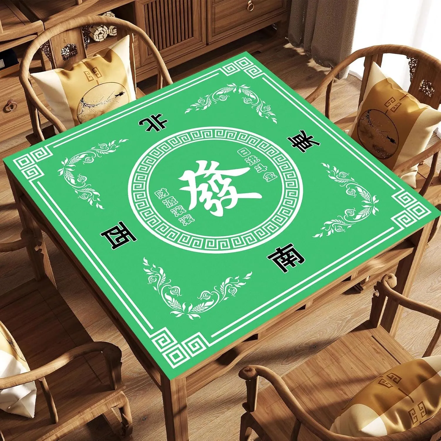 in Mahjong Table Mat$ Anti Slip and Noise Reduction Table Cover for Poker Card Board Tile Game and Dominoes(Green) Mahjong imperial reputation Mat$ 31.5 in x 31.5 