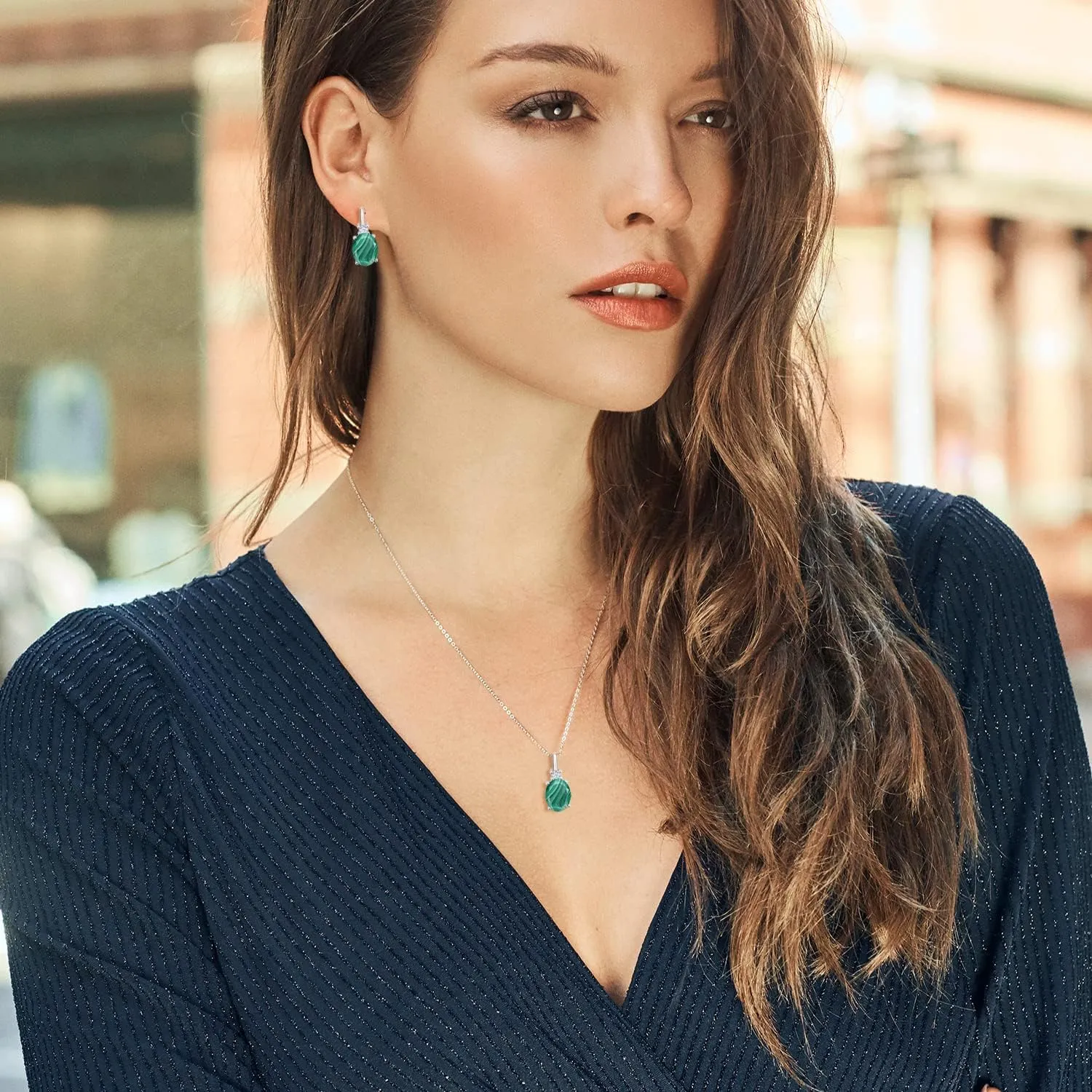 Inch Chain | Fine Jewelry for Her Mom Women Wife Gemstone Birthstone and White Created Sapphire Pendant and Earrings Jewelry Set for Women in prepare swing relative multicellular 925 Sterling Silver | Oval 8X6MM and Round 2.5MM | With 18 