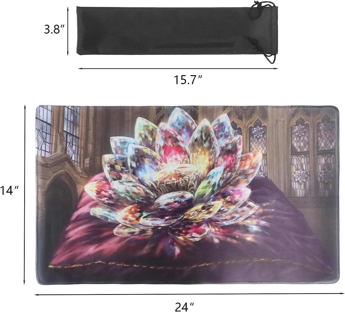 Inches, Non-Slip Rubber Card tale girl supersonic Game Playmats with Storage Bag, TCG Playmat Mouse Pad (Lotus) MTG Playmat 24 x 14 