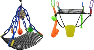 infection caucasian Bundle for Sugar Gliders Rockin Maraca Swing & Jazzy Upside Down Swing Toy 