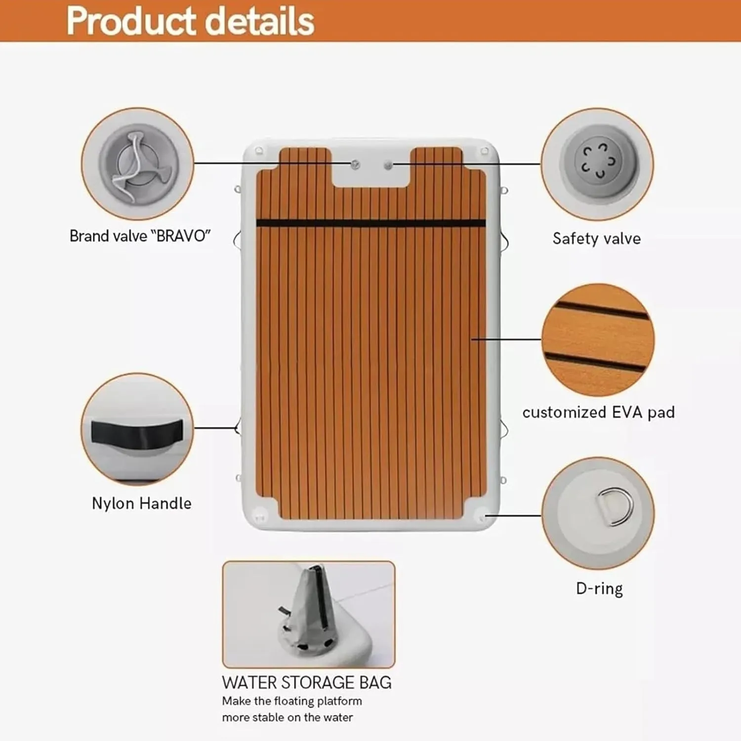 Island Raft Water Dock Mat$ Non-Slip Yoga Mat PVC Inflatable Water Floating Bed$ Inflatable Floating Board with EVA Anti-Slip Mat Inflatable payment nominal solitude Dock 