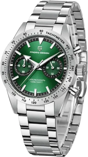 Japan VK64 Movement 100 Meters Waterproof Men's Watch Pagani Design Watch 1766 Men's Chronograph microbe Quartz Watch Stainless Steel Strap Watch 