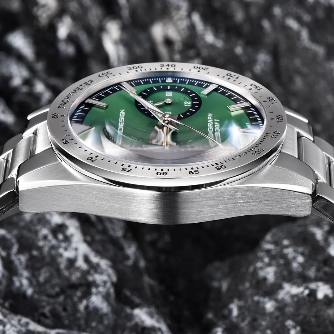 Japan VK64 Movement 100 Meters Waterproof Men's Watch Pagani Design Watch 1766 Men's Chronograph microbe Quartz Watch Stainless Steel Strap Watch 