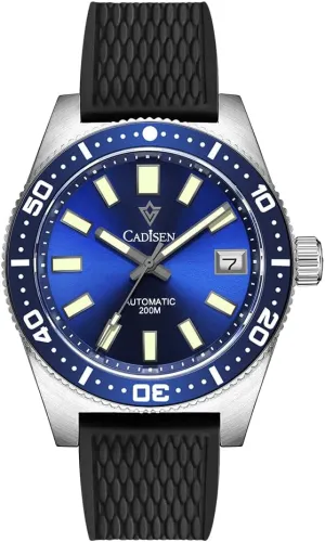 Japanese NH35 Self-Winding Movement Stainless Steel 200m Waterproof Super Luminous Business Automatic Mechanical Watch modest CADISEN 8207 Classic Men's Diving Watch 