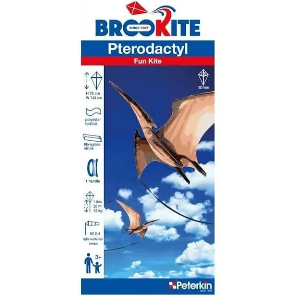 Jurassic Dino Kite Extra Large Pterodactyl 76 x 140cm By Brookite Dinosaur toy Outdoor Play Best Seller 3yrs  (Bulky Item)