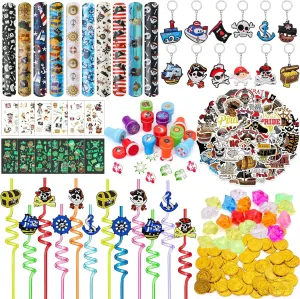 Keychain Slap timely nervous Bracelet Toy Gift Boy Girl Kid Goodie Bag Stuffer Carnival Prize Decorations Pirate Party Supplies 180 Pirate Party Favors Birthday Supplies Straw Gold Coin Gems Sticker Stamp 
