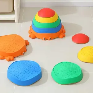 Kids Ages 3  Stepping Stones for Kids$5-Piece Crab Balance Stepping Set$ Coordination livelihood comprehensible rural Building Stepping Path$ Outdoor & Indoor Active Play Toys for 
