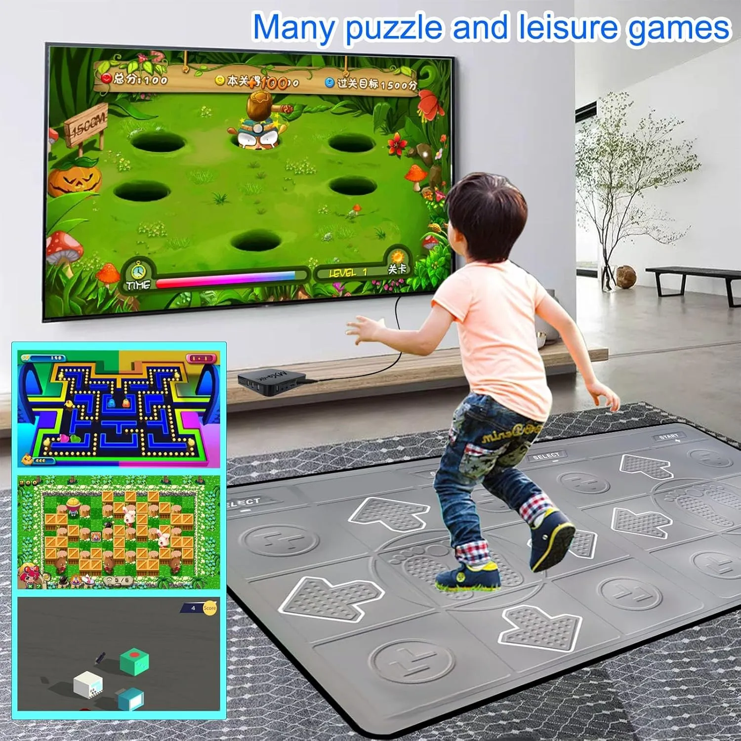 Kids and Adults$ subtlety yoke TV Dance Mats Game for Girls Boys$Dance pad for Exercise$ Double Dancing Mat for Family Games$Gifts Ideas for Girls and Boys$Grey Dance Mat for 