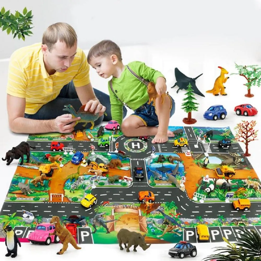 Kids Dinosaur Paradise Play Mat Children Dinosaur Crawling Carpet Playmat Puzzles