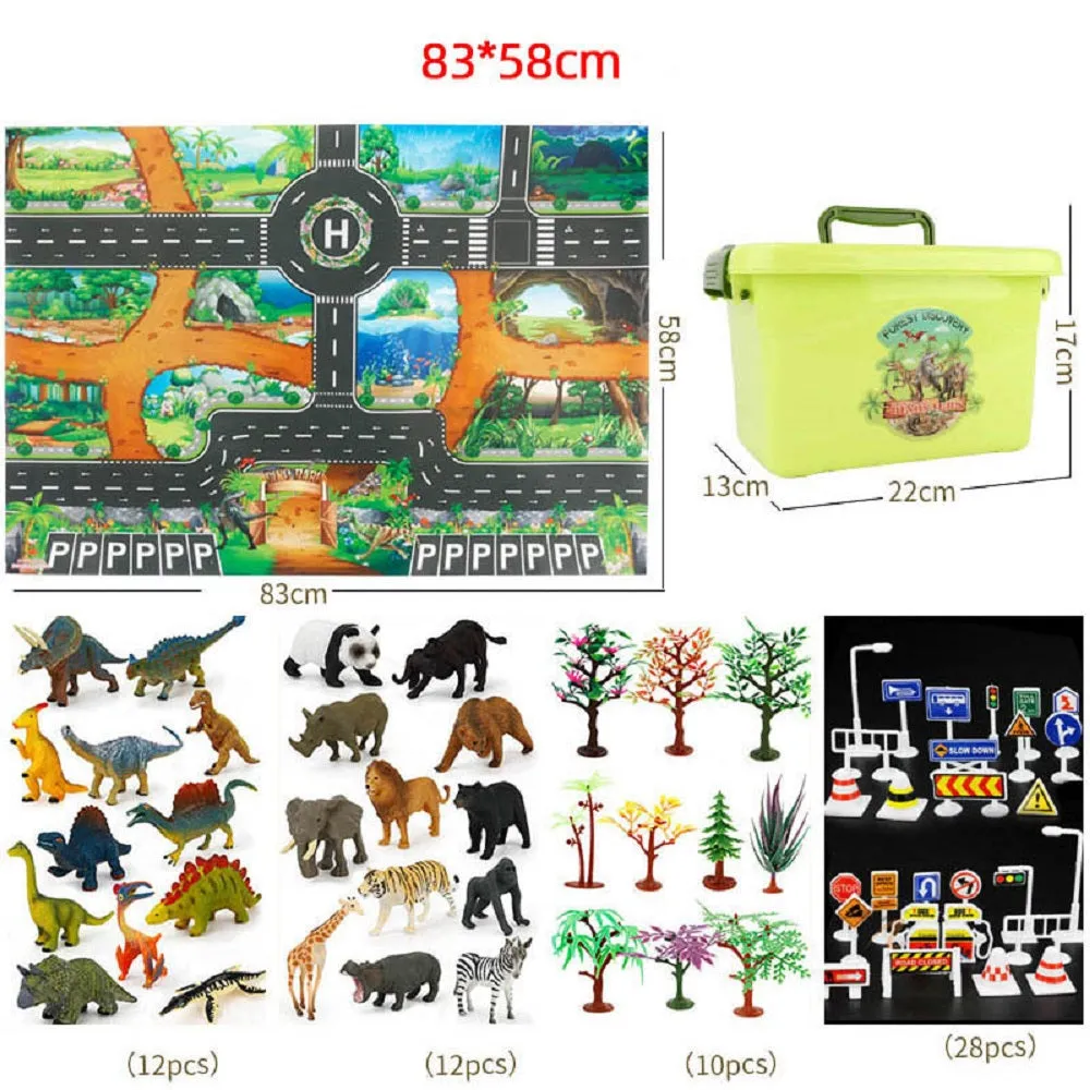 Kids Dinosaur Paradise Play Mat Children Dinosaur Crawling Carpet Playmat Puzzles