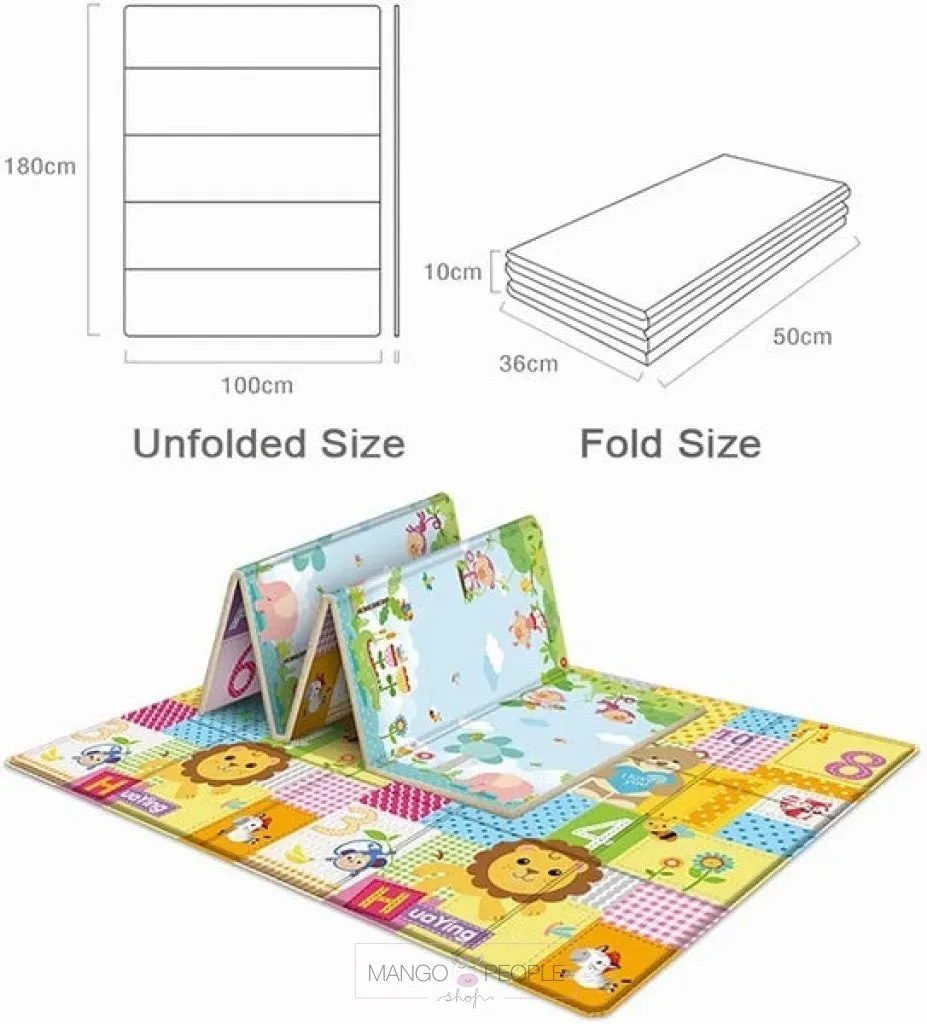 Kids Folding Play Mat- Forest Animal and  Numbers Design