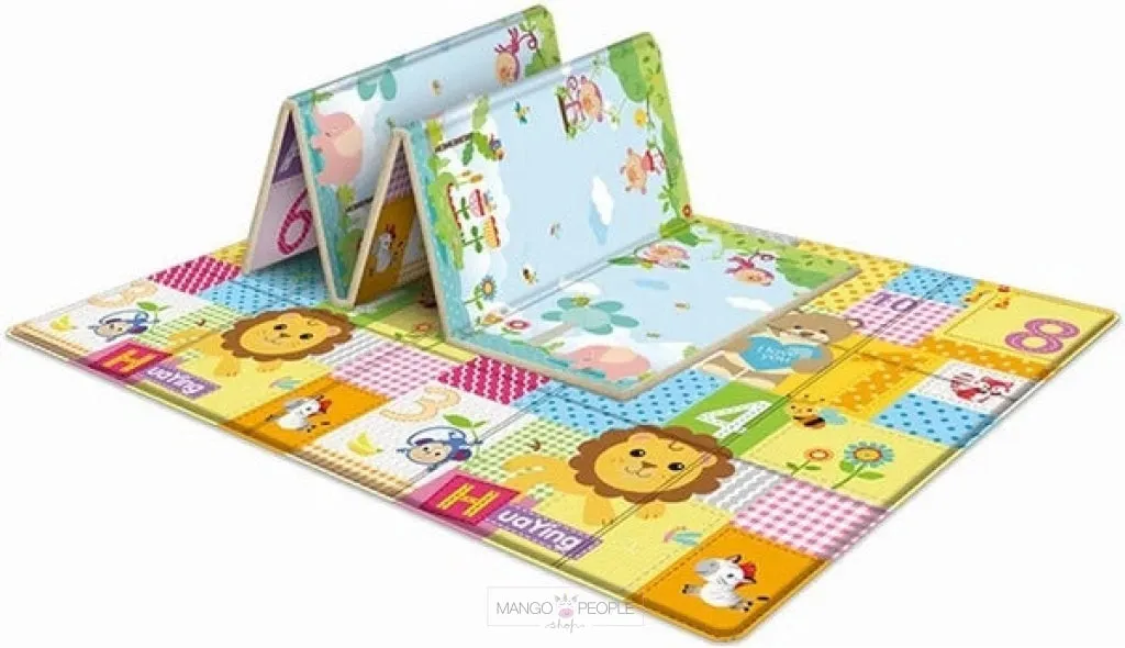 Kids Folding Play Mat- Forest Animal and  Numbers Design
