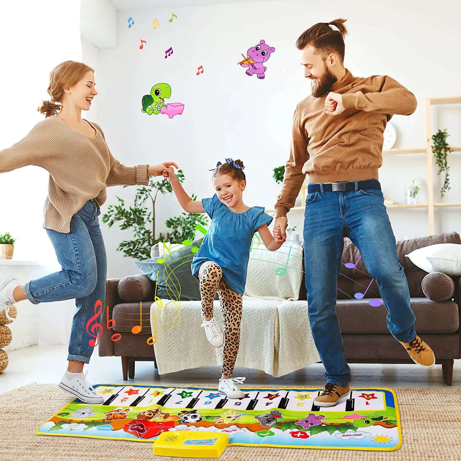 Kids Piano Play Mat Musical Toys, Keyboard Dancing Mat Animal Touch Carpet Musical Blanket