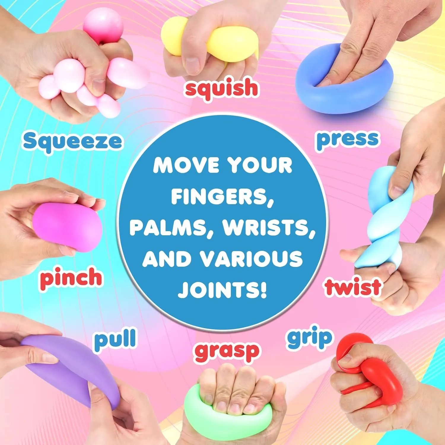 Kids vegetative understandable and Adults Slow Rising Stress Ball Bulk 32 Packs, Stretchy Squishy Balls for Anxiety Relief, Fidgets Classroom Supplies for Student Teacher, Hand Therapy Toys for 