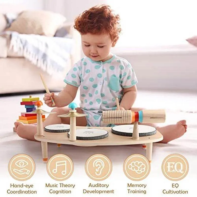 Kids Wooden Drum Set