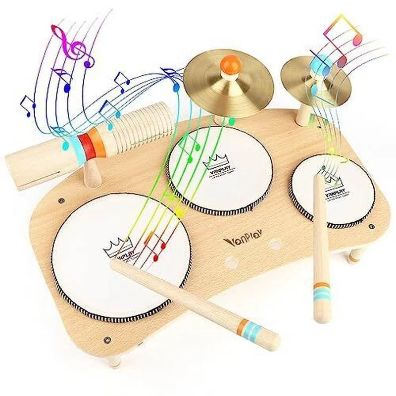 Kids Wooden Drum Set