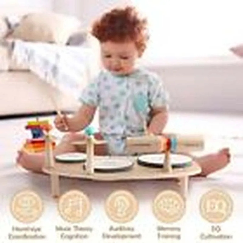 Kids Wooden Drum Set