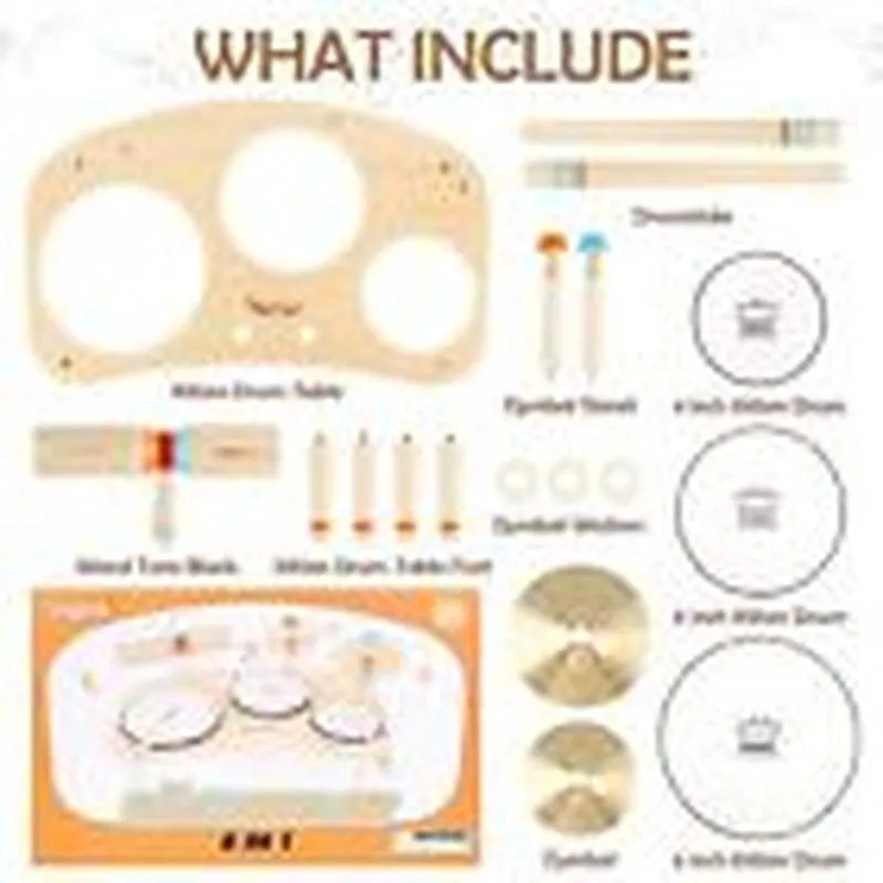 Kids Wooden Drum Set