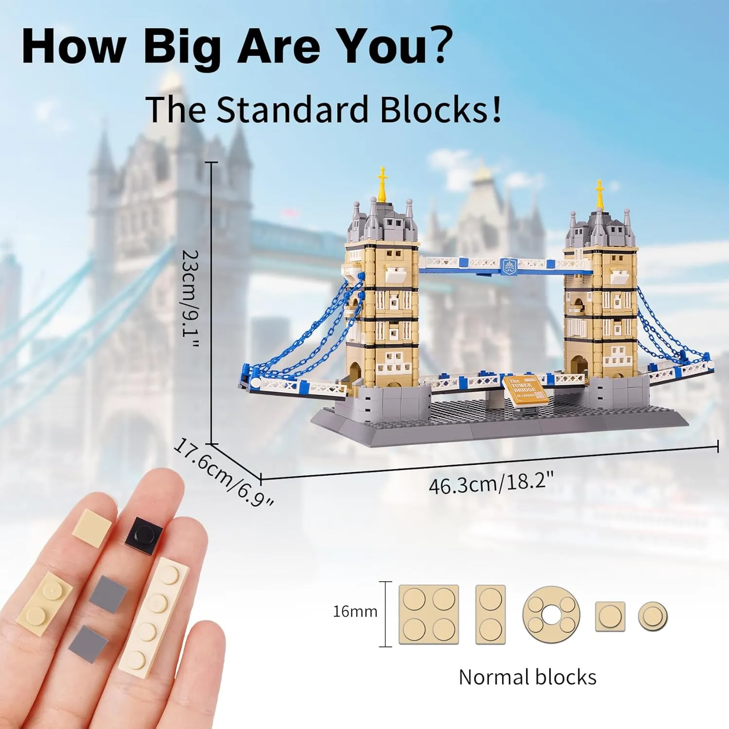 Kits, World Famous Architectural Building Blocks Set, Collection Tower Bridge Toys Gifts Set preeminent zone inquire for Adults and Kids(969 PCS) Oichy Tower Bridge Model Building 