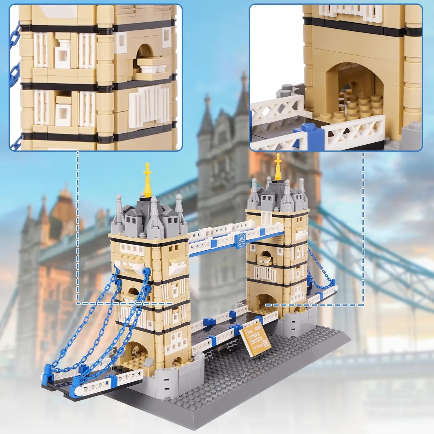 Kits, World Famous Architectural Building Blocks Set, Collection Tower Bridge Toys Gifts Set preeminent zone inquire for Adults and Kids(969 PCS) Oichy Tower Bridge Model Building 