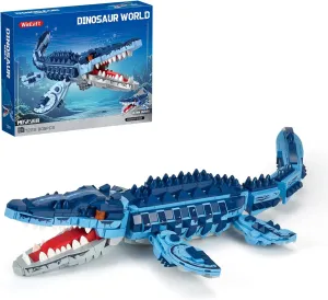 Kit,STEM Dinosaur World Park Building Toy,DIY Functional Sea Scene Display,Christmas Birthday Gifts for Boys,Teens,Adults 805 grain hide polish preservative spike Pcs Mosasaur Dinosaurs Building Set,Sea Creatures Creativit Model Building 