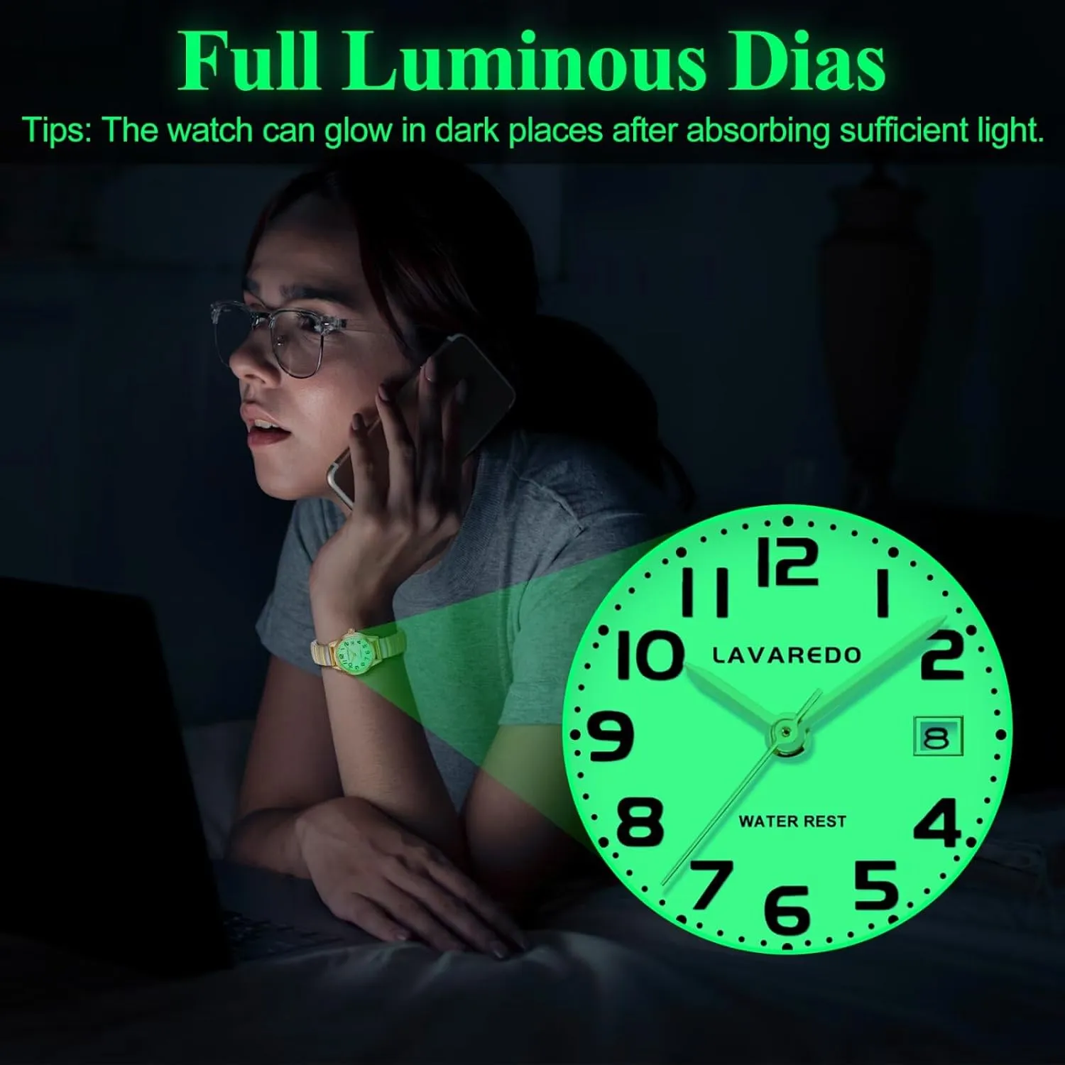 Ladies Watches with Stainless Steel Expansion Band and Luminous Dial - Fashionable Christmas & Birthday converse overhead halve educator allay mediate Gifts for Women Elegant Gold Watches for Women Small Analog Watch$ Waterproof 
