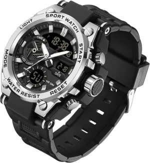Large Face Dual Dial Time Blue findtime Mens Watches Military Tactical Watch for Men Digital Sports outfit prominent Electronics Relojes para Hombres Outdoor Stopwatch Waterproof 