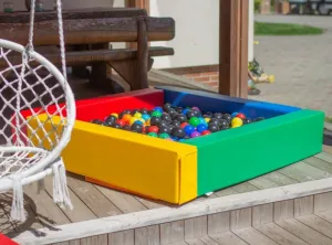 Large Montessori Ball Pit Soft Play Set | Ball Pool with Inner Floor Mat | 122 x 122 x 30cm | Primary Colours | 3m 