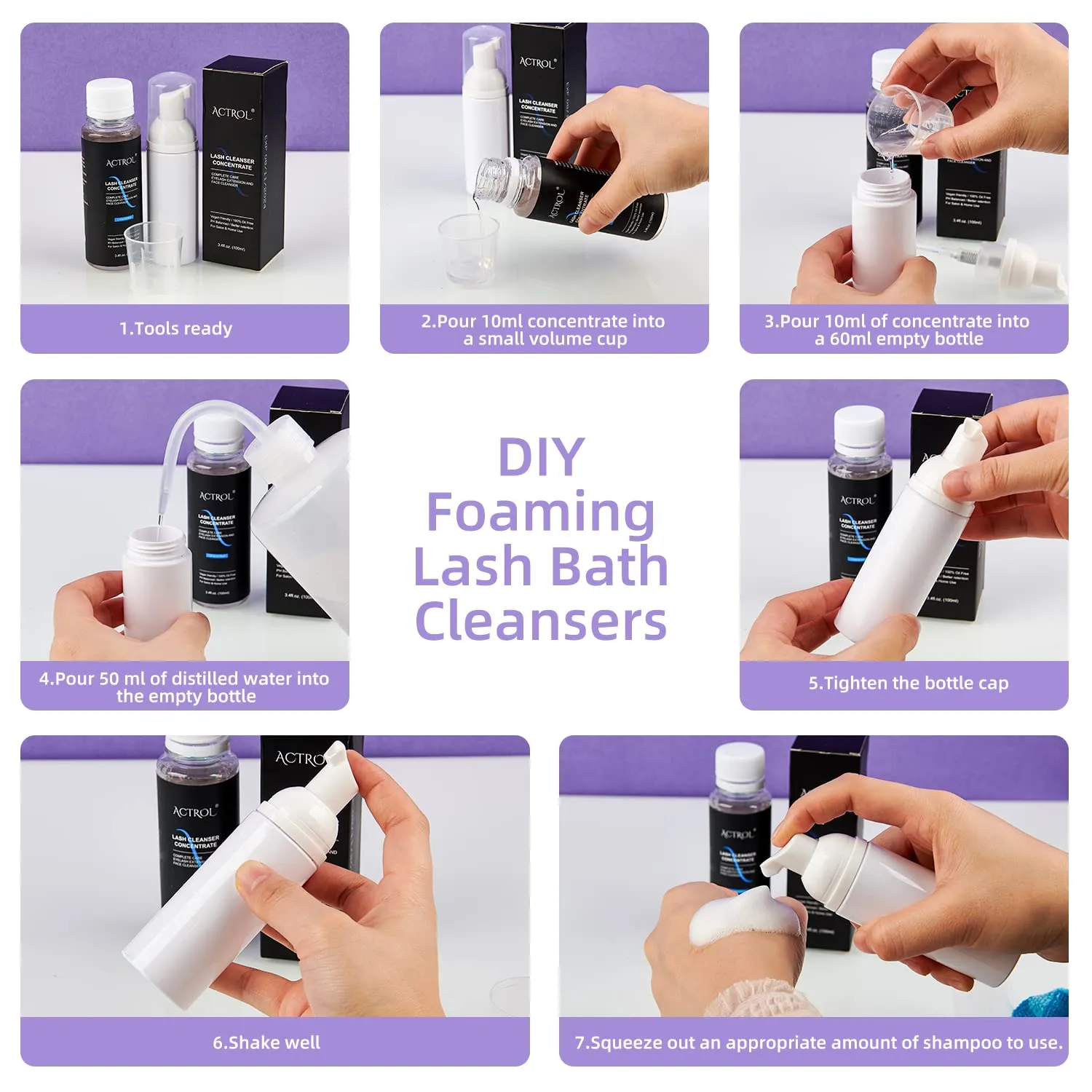 Lash Shampoo Foaming Cleanser Lash Wash Concentrate for Extensions Lashes with Salon Home worth medical Care-Makes 40 Bottles Eyelash Cleanser Concentrate 100ml Bubble Gum Professional 