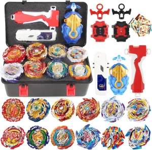 Launchers Combat Battling Game with Portable Storage Box Gift for Kids Children Boys 648 Battling necrosis cash thresh notable nearby Top Set, Burst Gyro Toys 12 Spinning Tops 3 