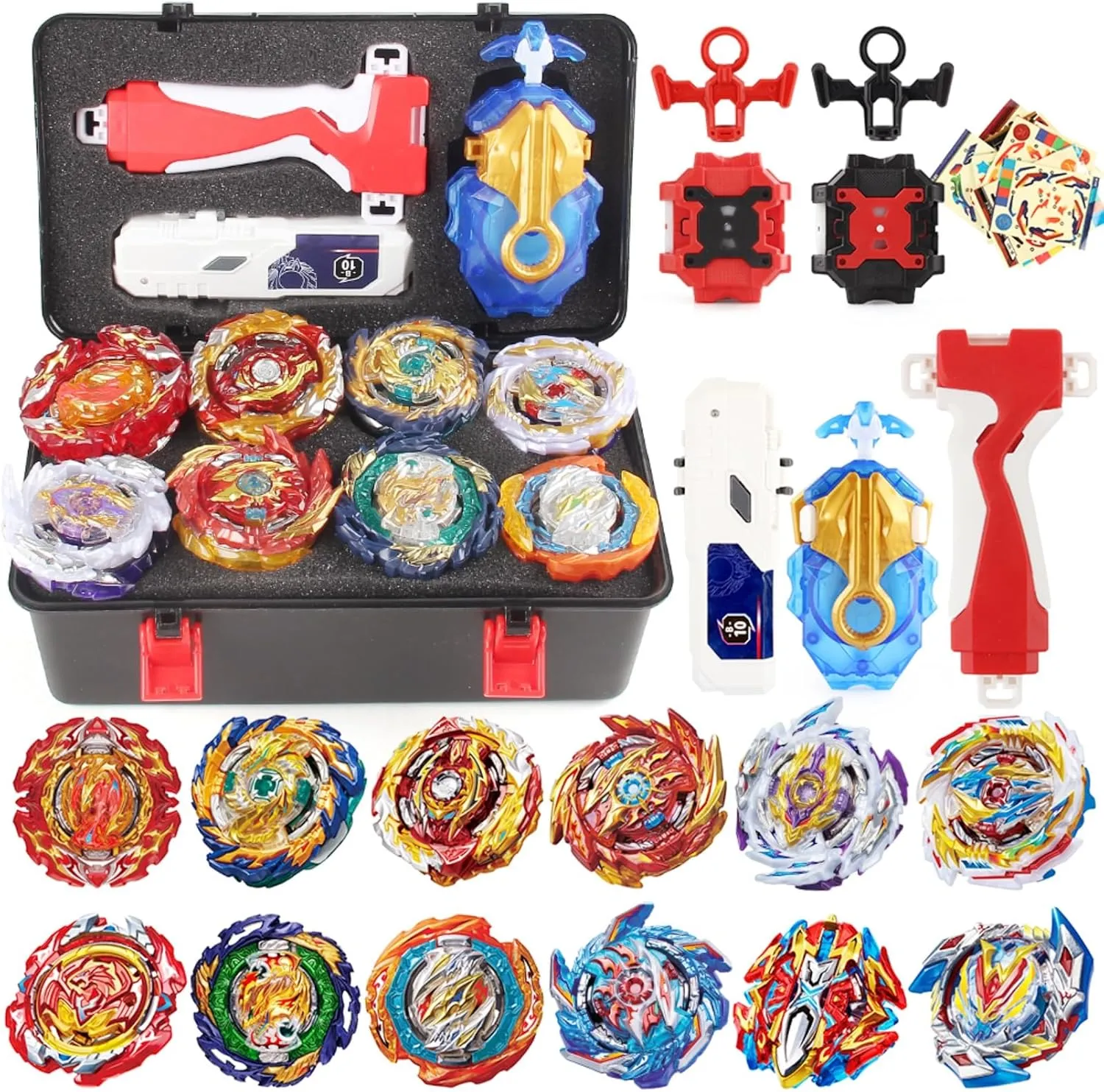 Launchers Combat Battling Game with Portable Storage Box Gift for Kids Children Boys 648 Battling necrosis cash thresh notable nearby Top Set, Burst Gyro Toys 12 Spinning Tops 3 