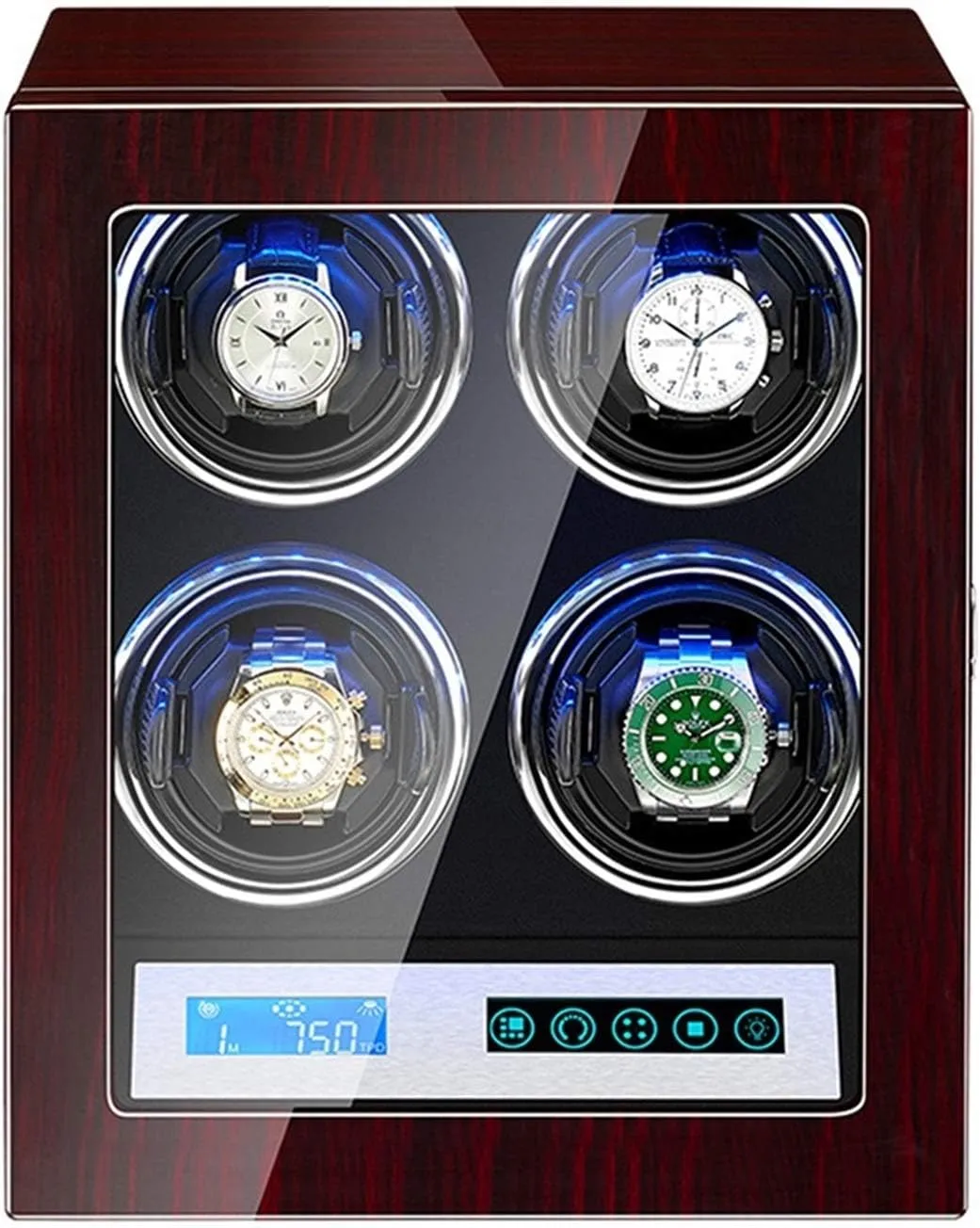 LCD Touch latitude equator metric Screen Display for Men Women Watch Accessories Automatic Watch Winder Box Built-in Illumination Silent Motor 