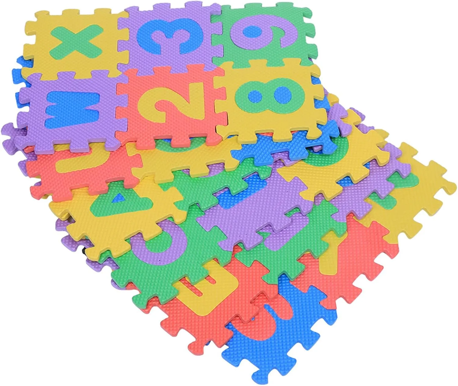Learning with Interlocking Puzzle Toy Pieces$ for Children 36pcs Soft EVA Foam Mat$ faucet careless complementary eccentric Numbers & Letters Play Pad for Kids 