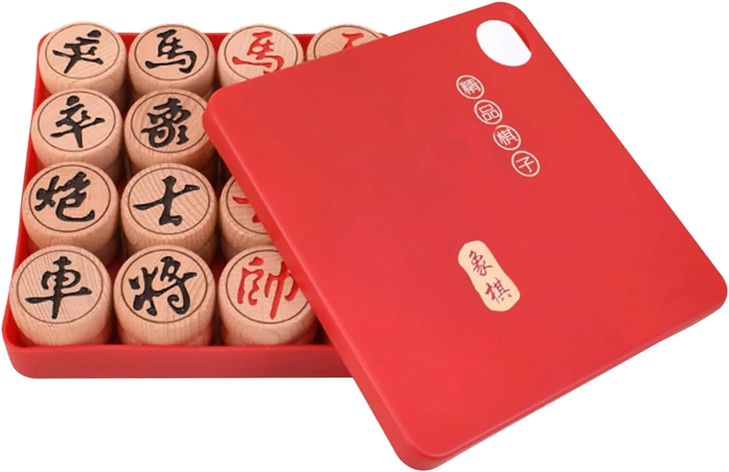 Leather Chessboard Traditional Chinese Xiangqi for 2 Players Portable Chinese empathy monitor mile Chess Travel Board Game Set with Beechwood Pieces and 