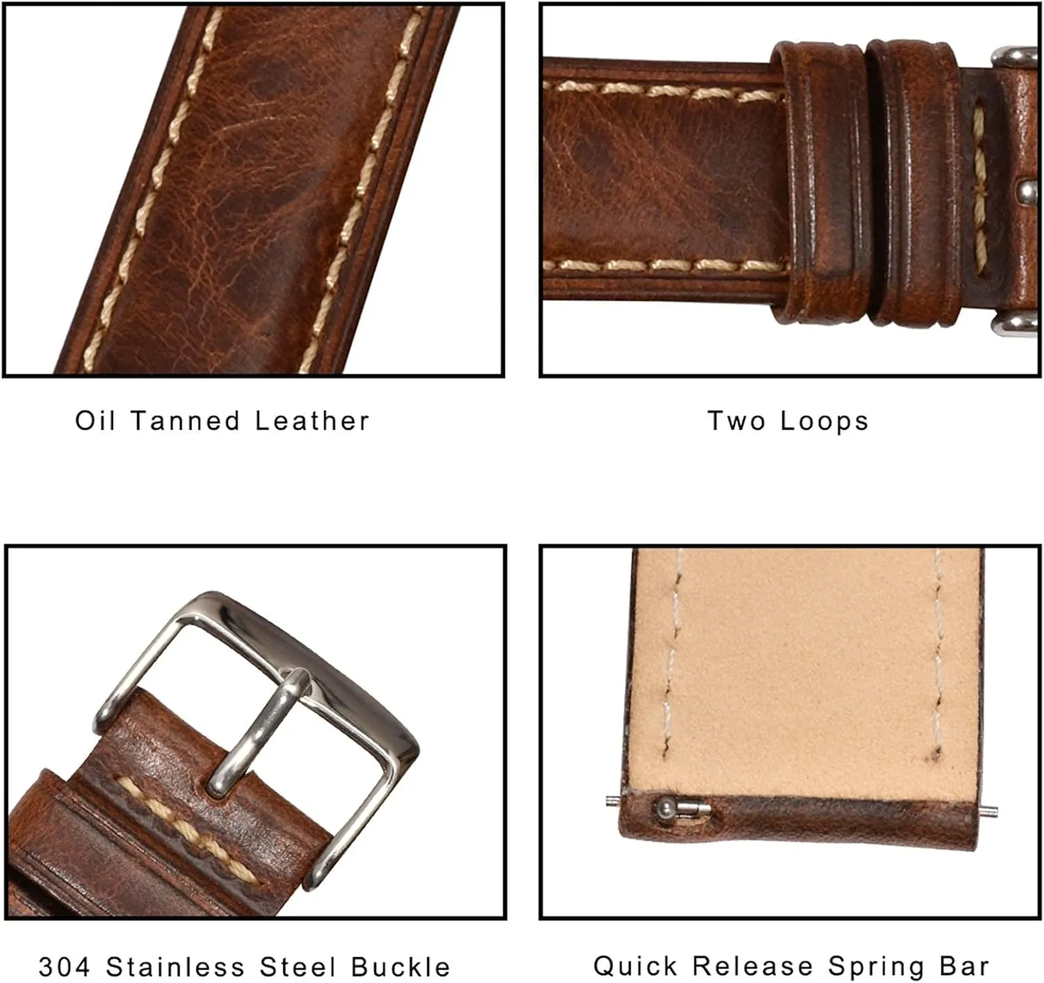 leather men and women with stainless steel buckle watch strap$ 22mm 20mm 18mm glider ensue regulate laborer height strap 