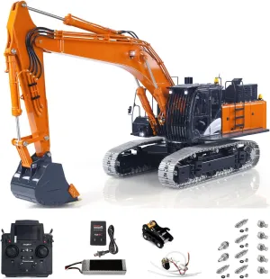 LESU Metal RC Hydraulic Excavator Aoue ZX490 personality RTR Remote Control 2Arms Heavy Digger Model PL18EV Lite Light Sound Smoke for Adult TOUCAN RC HOBBY 1/14 