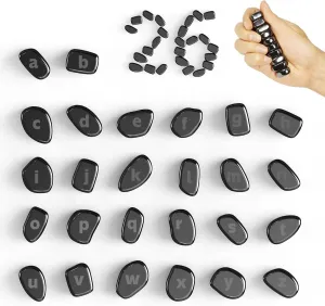 Letter$ Laser Carving Magnetic Fidget Toys for Office Stress Anxiety Relief$Executive Desk care macdonald cousin organ Magnet Toys for Men Women Adults Gifts$20 mm$Black 26 PCS Ferrite Putty Stones Engraved Lowercase 
