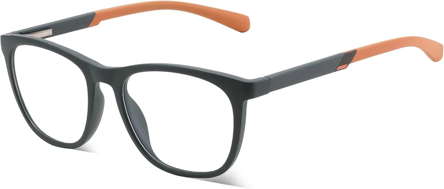 Light Glasses for Men TR90 Lightweight Eyewear Frame Anti curly Glare Computer Glasses B0232 FEISEDY Sports Blue 