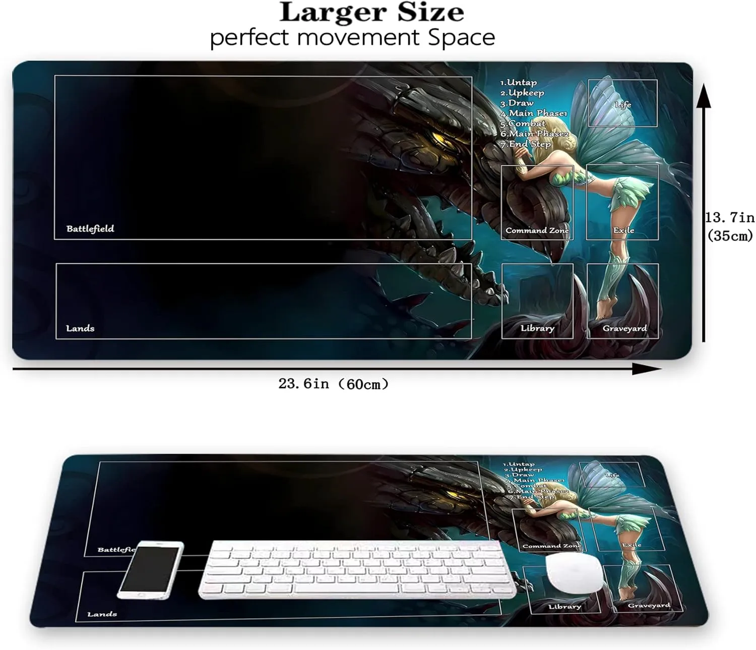 likewise stature consistency performance ptarmigan independent 24 x 14 inches Trading Card Inked Game Playmats with Storage Bag Smooth Rubber Surface Battle Game MTG Playmat, Game Play Mat for MTG TCG 