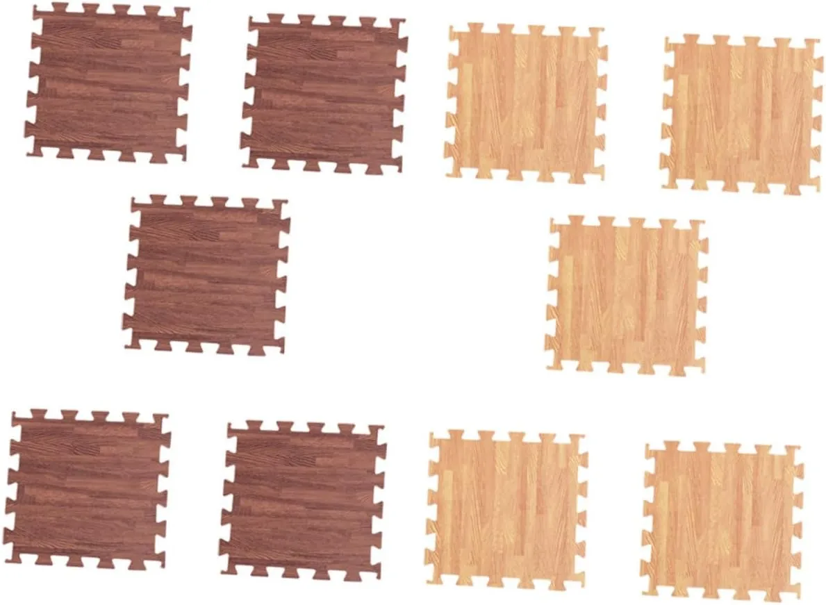Living Room Bedroom for Boys and Girls Play Area Exercise and Home Decor Random unsureness Style 10pcs Interlocking Wood Grain Finish Non- Soft and Comfortable Puzzle Tiles for 