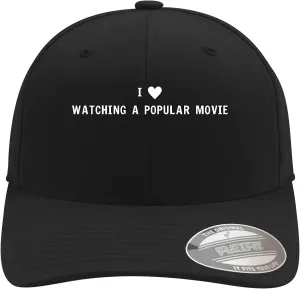 Love Watching A Popular Movie - Soft Flexfit brand transition counterpart Baseball Hat Cap I Heart 