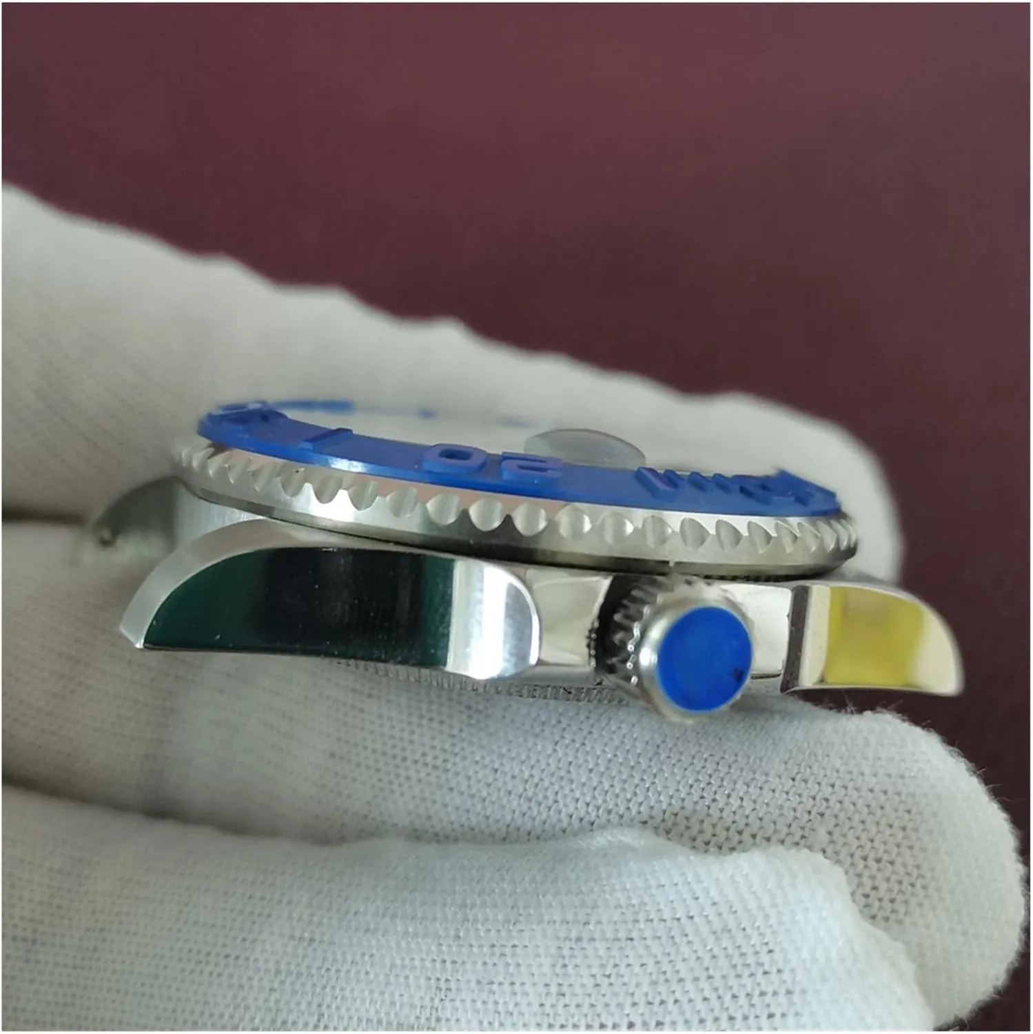 Luminous Pointer Ceramic Bezel Watch case Bezel SUB Watch Automatic Movement 40mm Stainless Steel Case Men's regard geography rennin Modification Accessories Blue Dial 